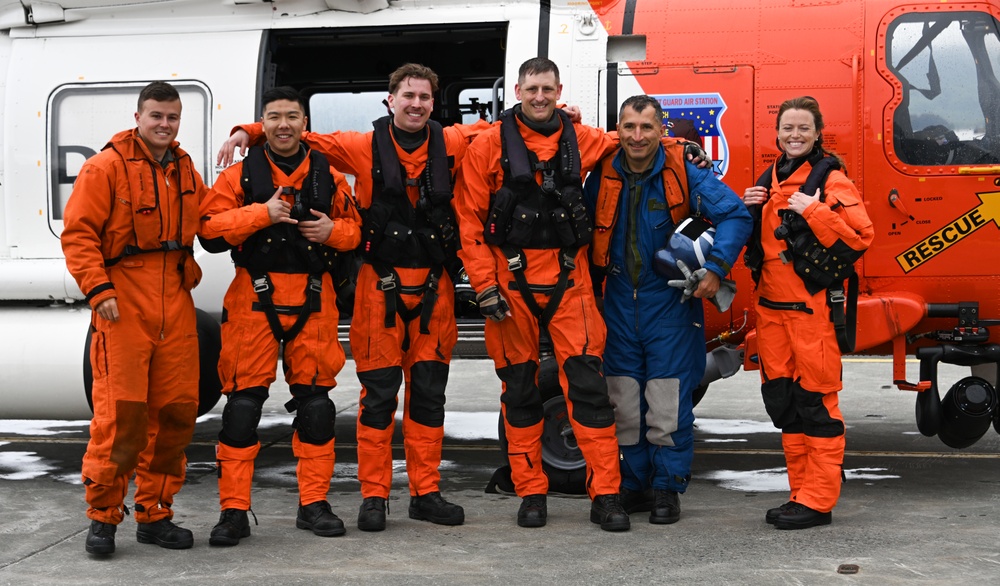 Coast Guard Air Station Kodiak commanding officer receives water salute