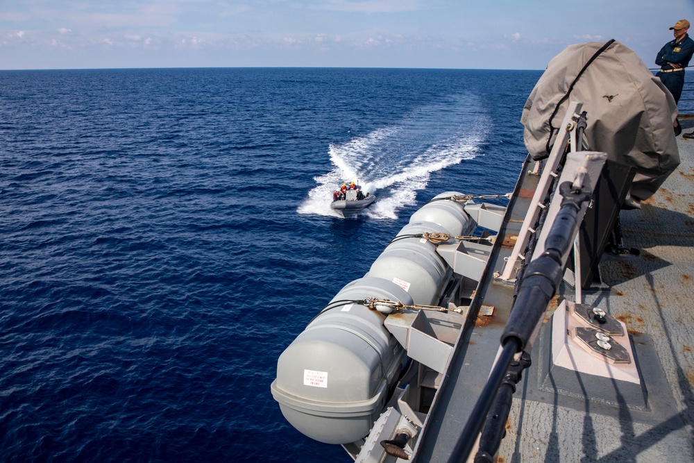 Sailors Aboard USS John Finn (DDG 113) Conduct Small-Boat Operations