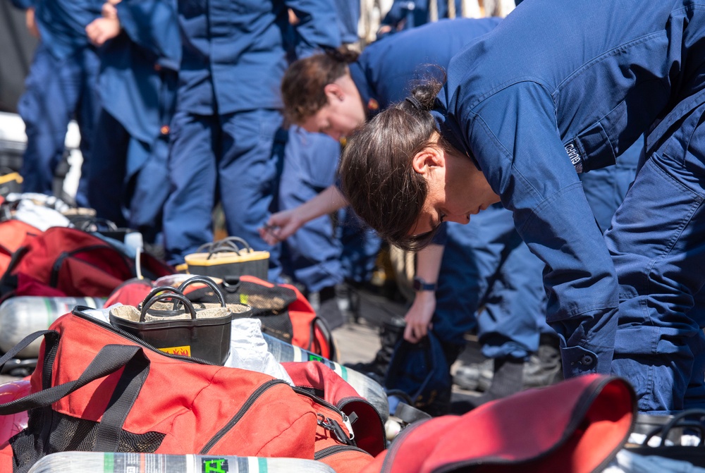 USCGC Eagle damage control training