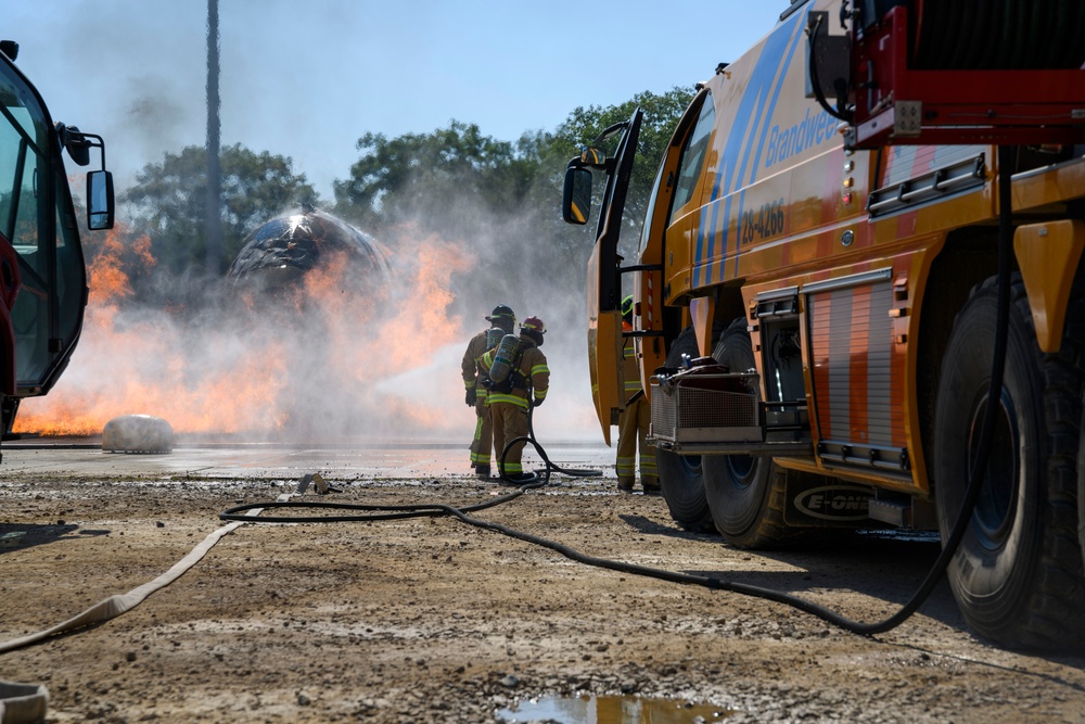 US-Dutch Firefighters cross-training at Royal Netherlands Air Force Fire and Rescue Training Center