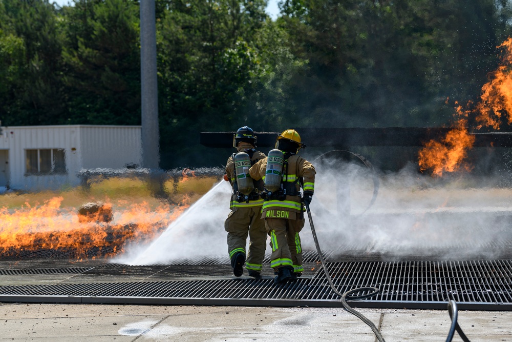 US-Dutch Firefighters cross-training at Royal Netherlands Air Force Fire and Rescue Training Center