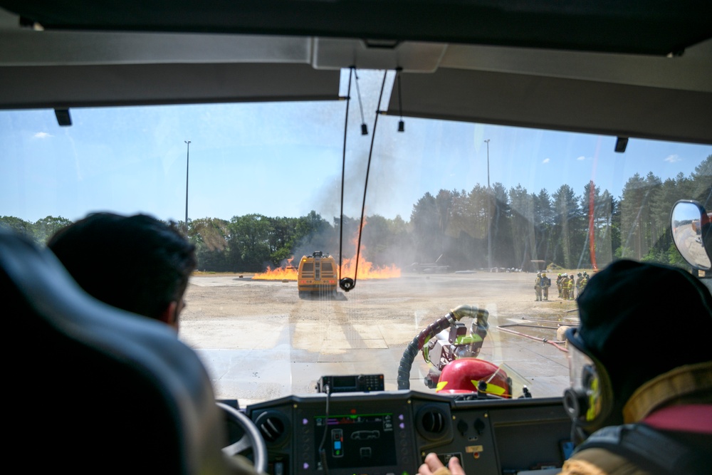 US-Dutch Firefighters cross-training at Royal Netherlands Air Force Fire and Rescue Training Center