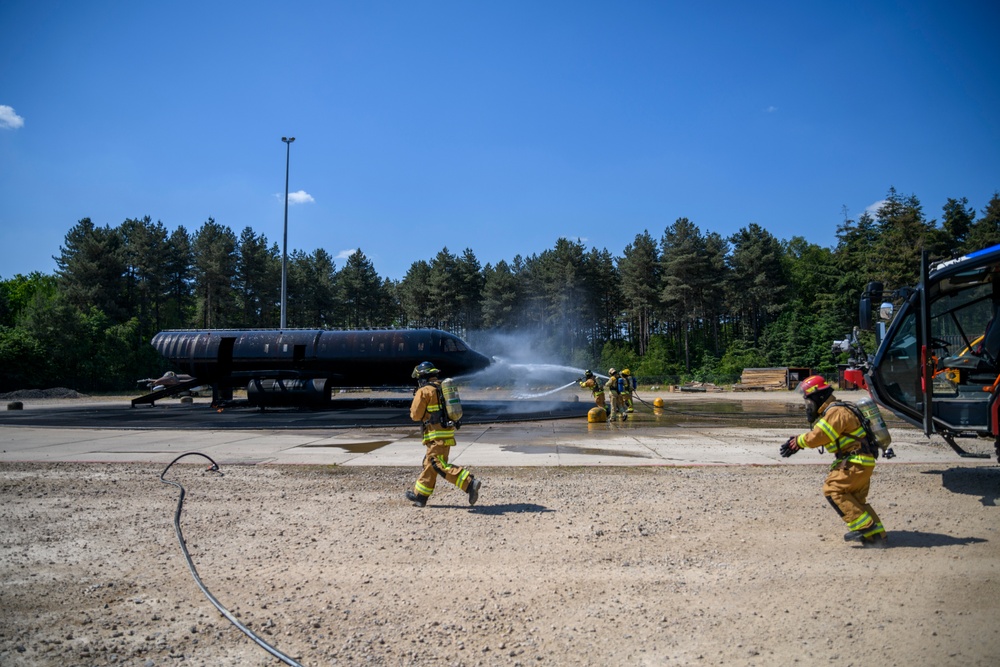 US-Dutch Firefighters cross-training at Royal Netherlands Air Force Fire and Rescue Training Center