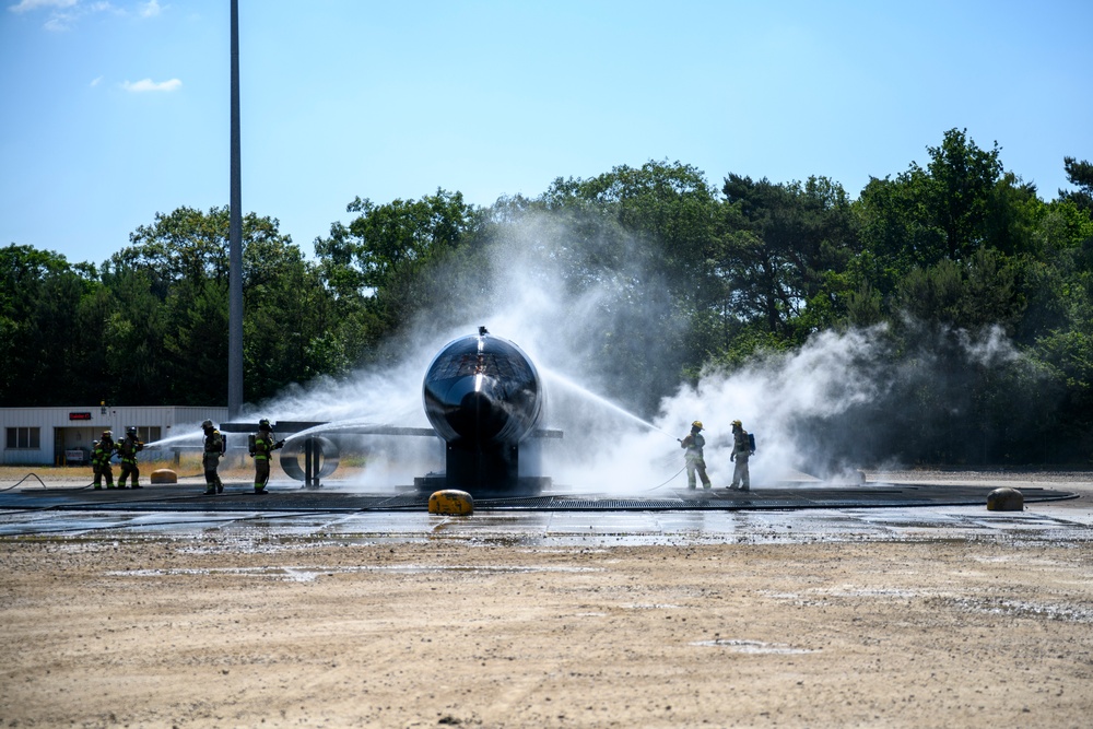 US-Dutch Firefighters cross-training at Royal Netherlands Air Force Fire and Rescue Training Center