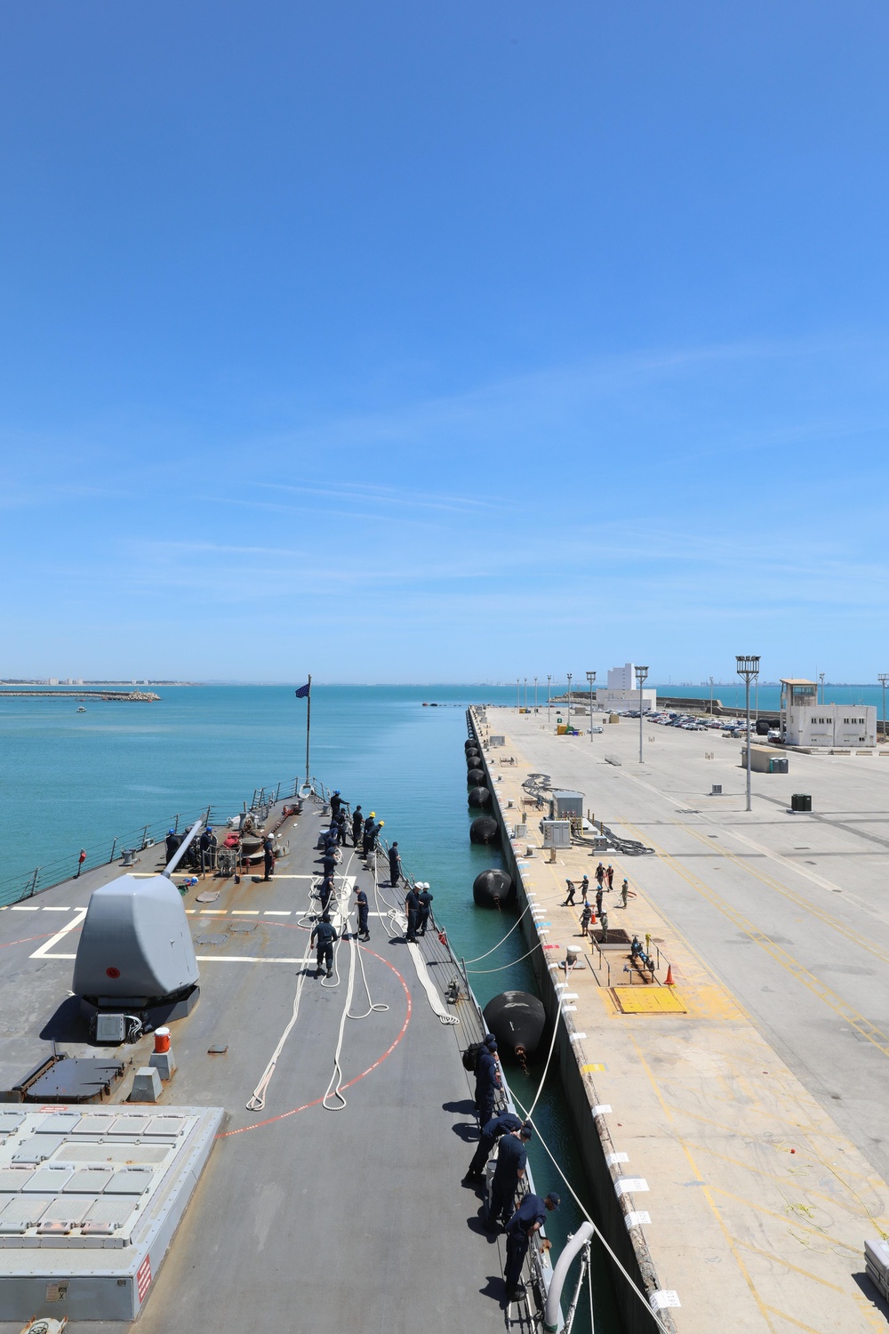 USS Ramage Moors In Rota