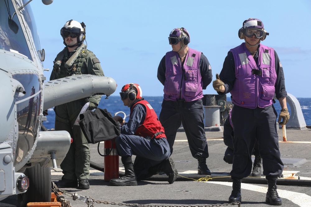 Ramage Sailors Refuel Helicopter