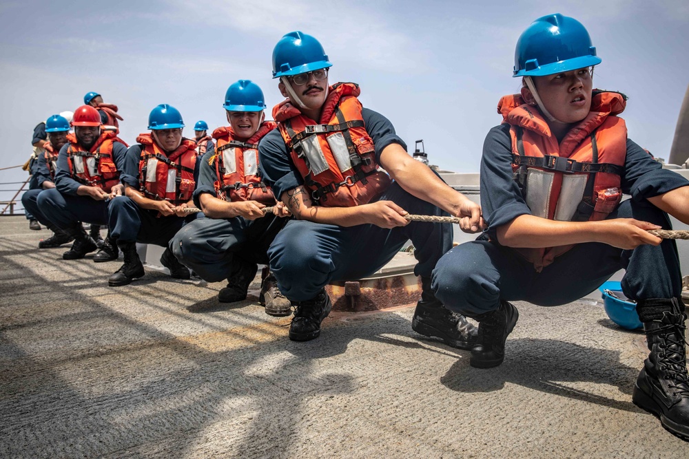 USS McFaul Conducts a Replenishment at Sea with USNS Amelia Earhart