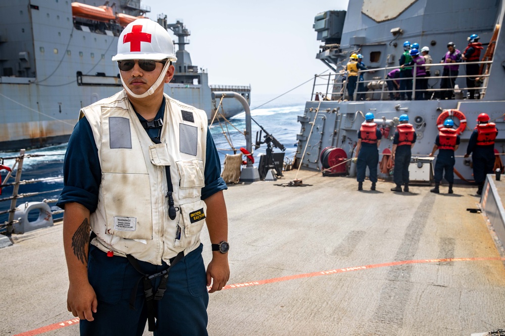 USS McFaul Conducts a Replenishment at Sea with USNS Amelia Earhart