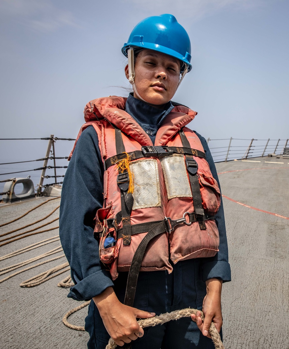 USS McFaul Conducts a Replenishment at Sea with USNS Amelia Earhart