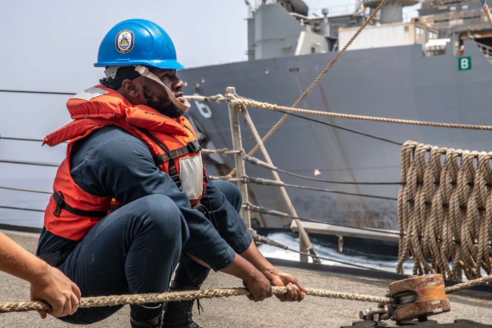 USS McFaul Conducts a Replenishment at Sea with USNS Amelia Earhart