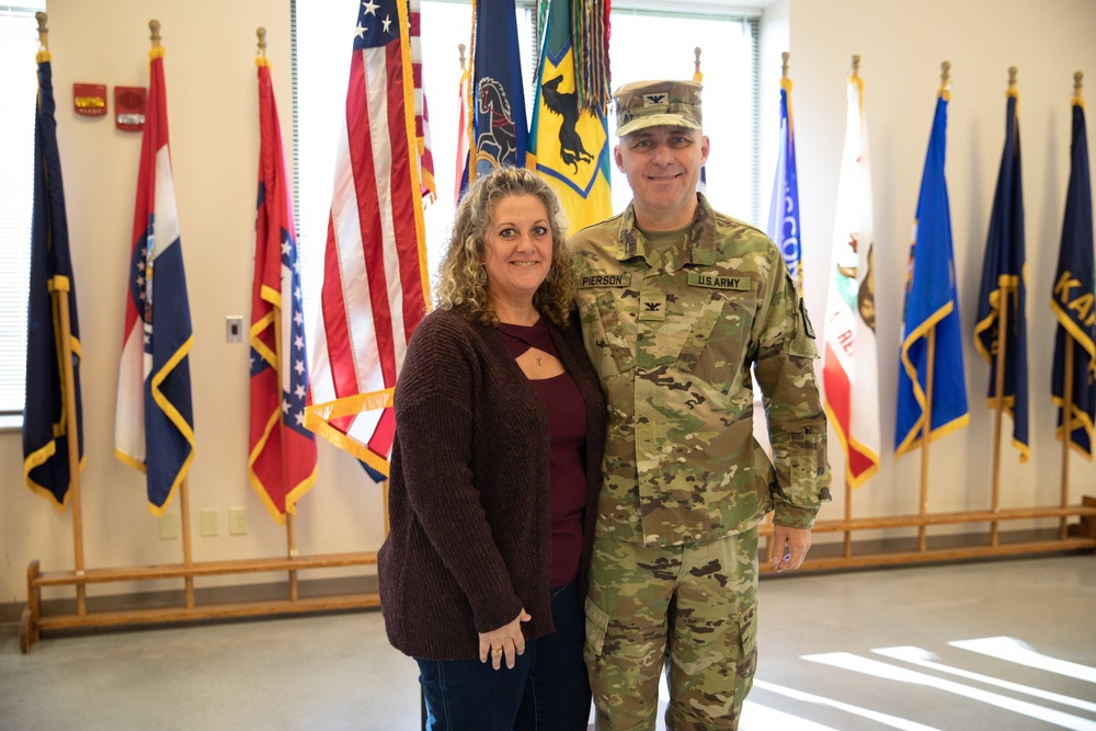 Col. Brad Pierson, Commander of the 55th Maneuver Enhancement Brigade, Pinning Ceremony.