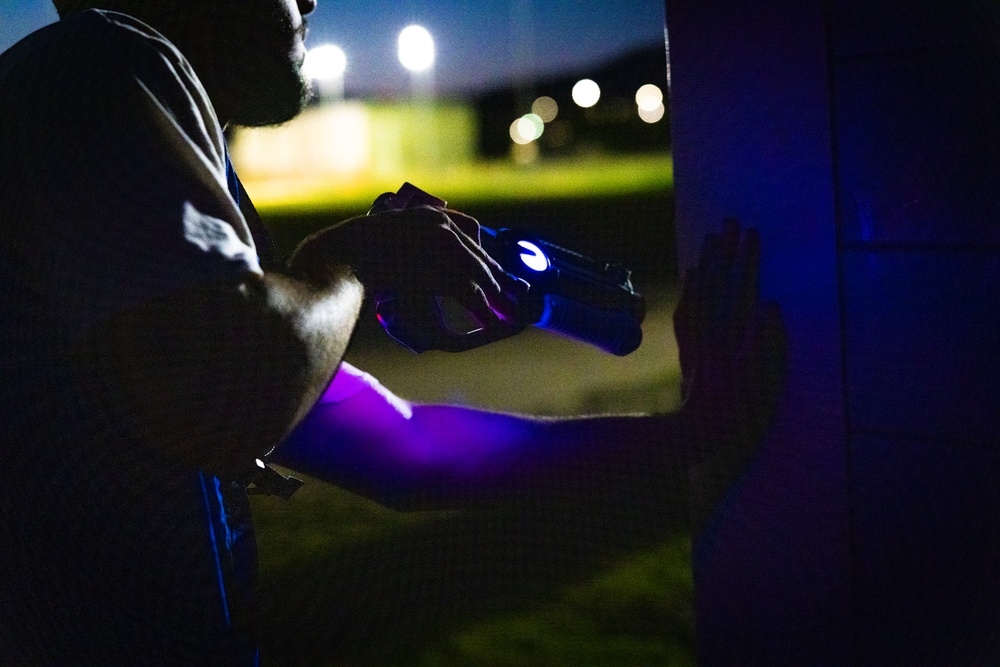 Marines take part in a laser tag event hosted by the Readiness and Deployment Support Program