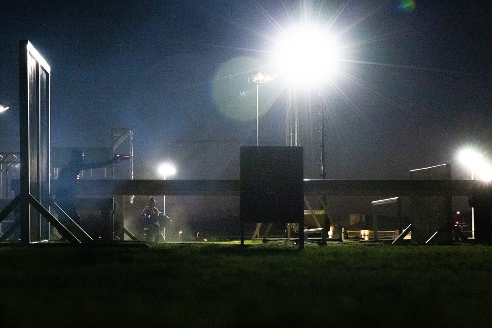 Marines take part in a laser tag event hosted by the Readiness and Deployment Support Program