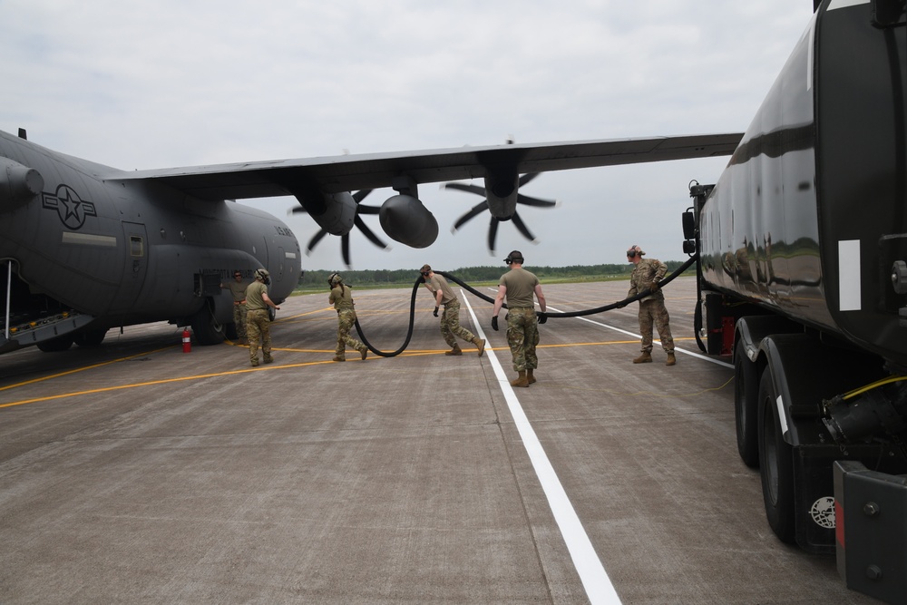 133rd Airlift Wing conducts wet-wing refueling