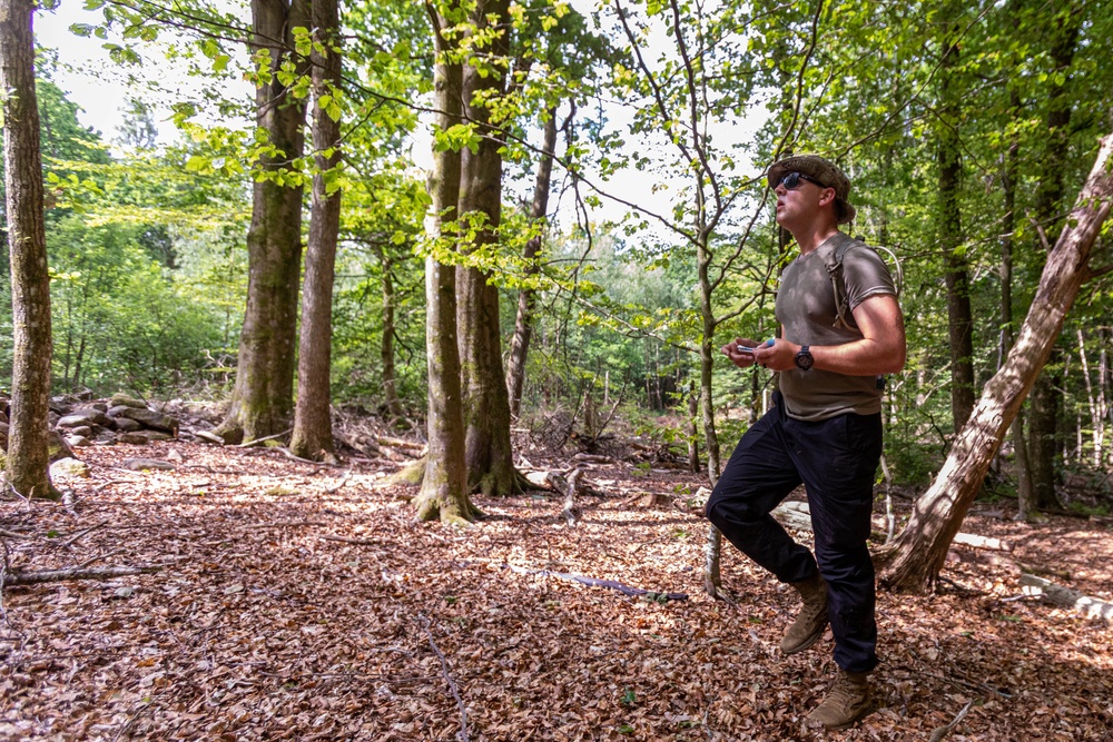 Army Reserve Sgt. Denzel Torres orienteers