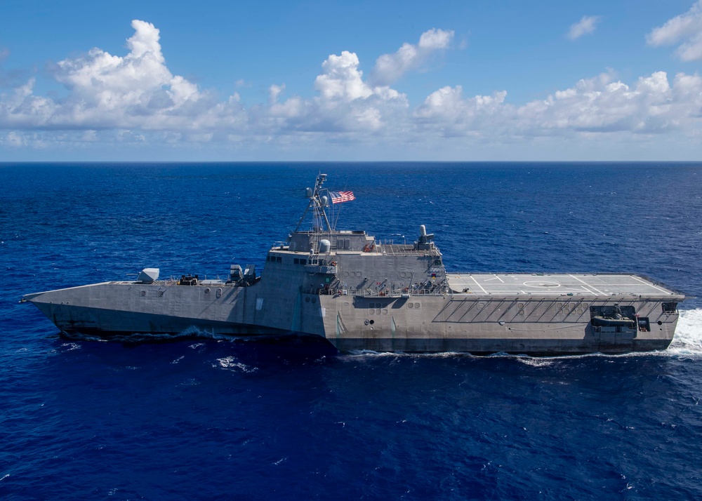 USS MANCHESTER (LCS 14) TRANSITS WESTERN PACIFIC OCEAN DURING EXERCISE PACIFIC GRIFFIN 2023