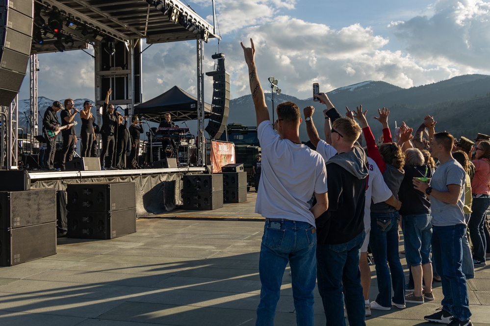 The Lt. Dan Band performs a free concert in support of service members at the Marine Corps Mountain Warfare Training Center