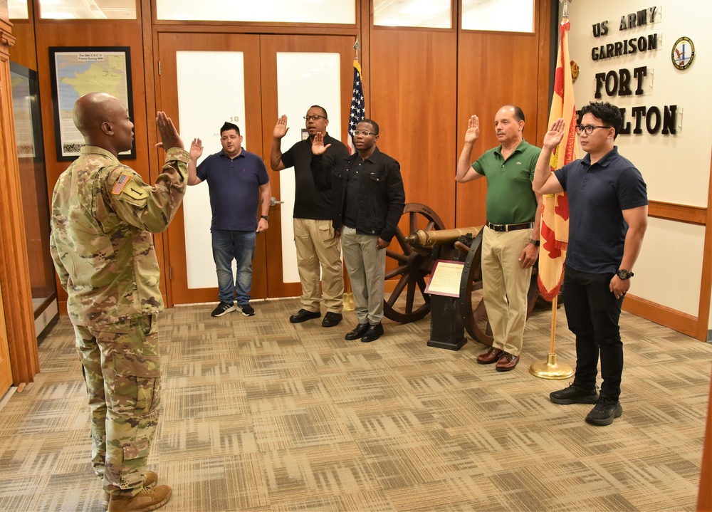 Fort Hamilton Garrison Commander Administers Oath to New Civilian Employees