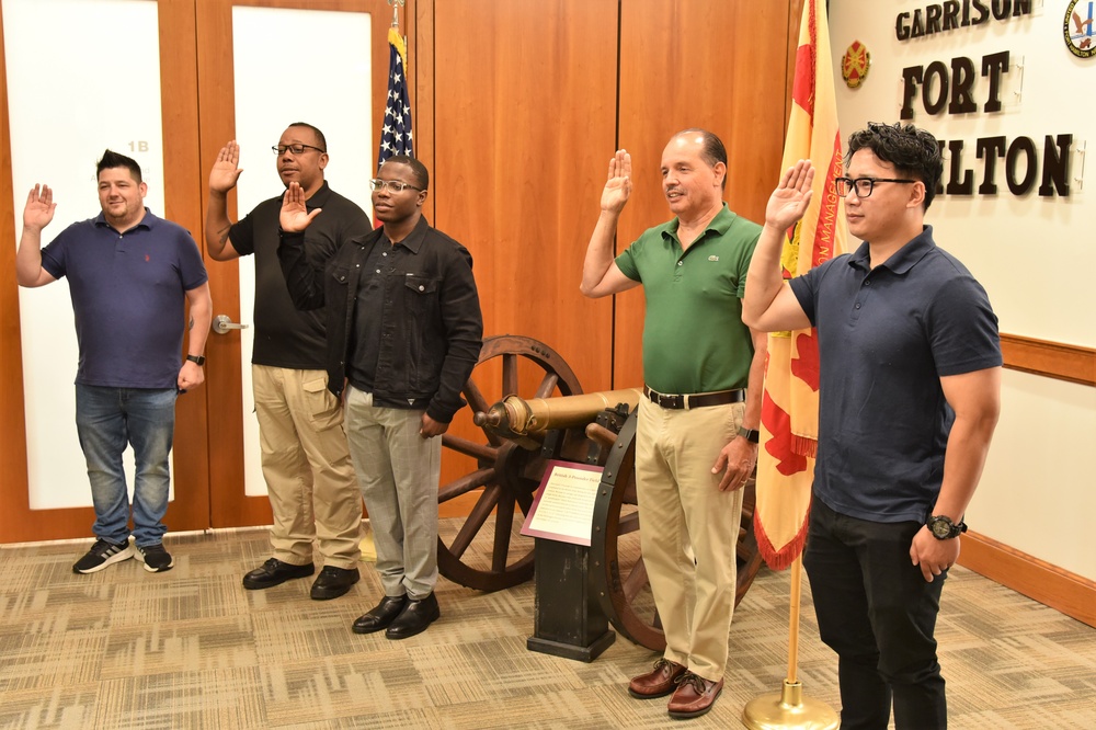 Fort Hamilton Garrison Commander Administers Oath to New Civilian Employees