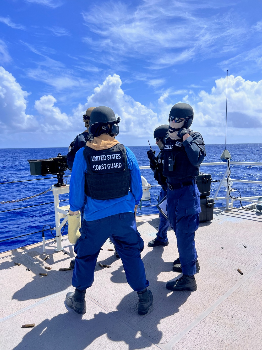 USCGC Oliver Henry (WPC 1140) crew conduct a routine gunnery exercise off Guam