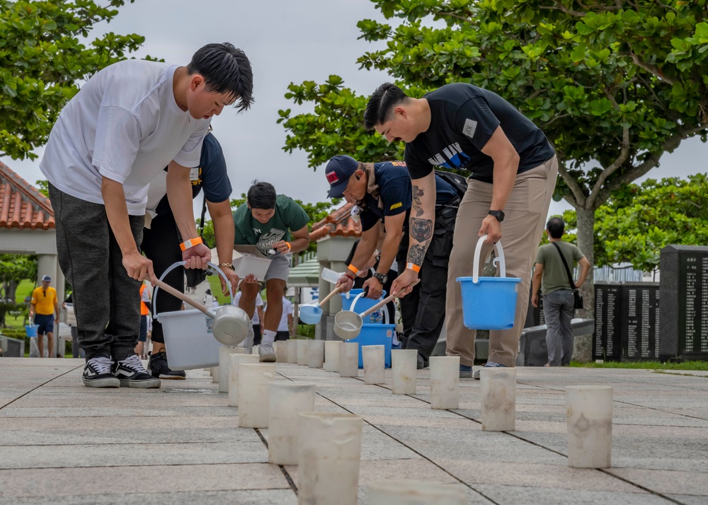 Okinawa Peace Park Candle Lighting and Set Up