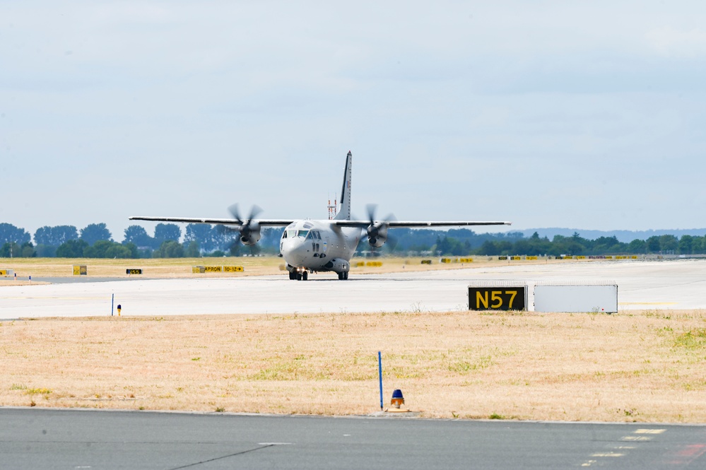 Georgia, Delaware, Nevada, Arkansas and Missouri Air National Guard units land at Wunstorf Air Base, Germany after Air Defender 2023 training mission