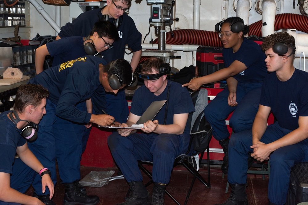 USCGC Eagle crewmember teaching