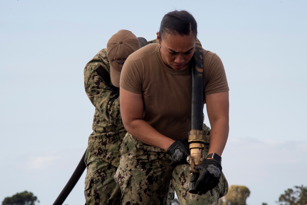 USS Carl Vinson (CVN 70) Sailors Work on the Flight Deck