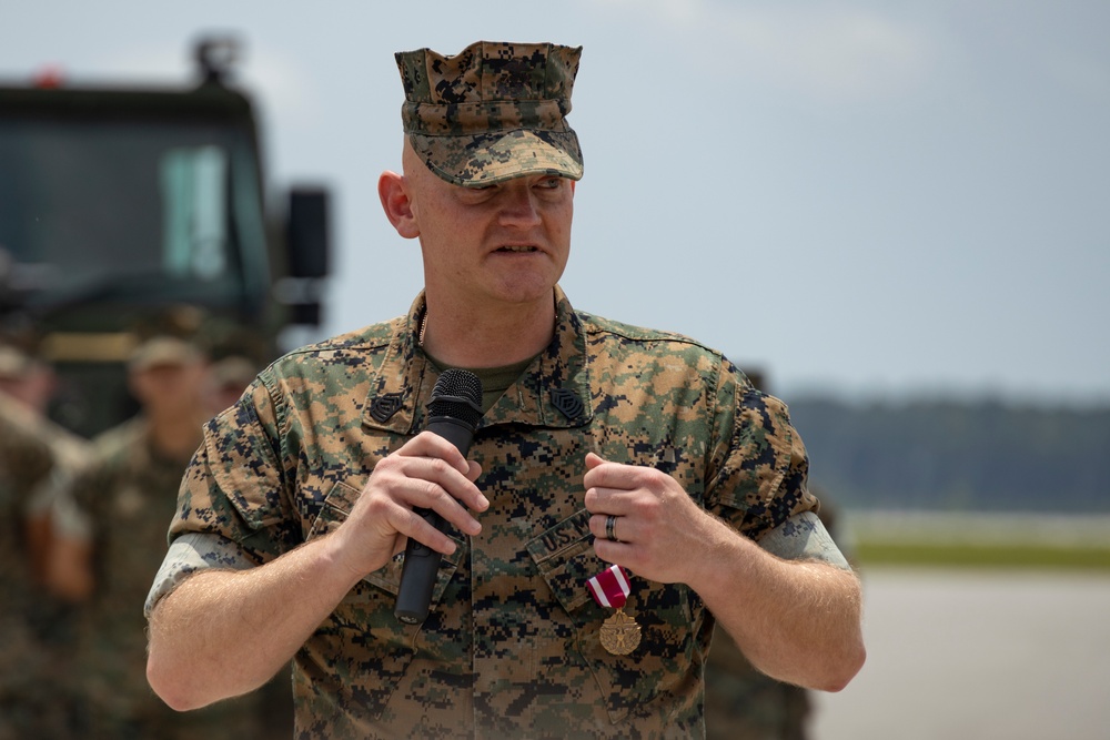 Master Sgt. Christopher Lisle retires on MCAS Cherry Point