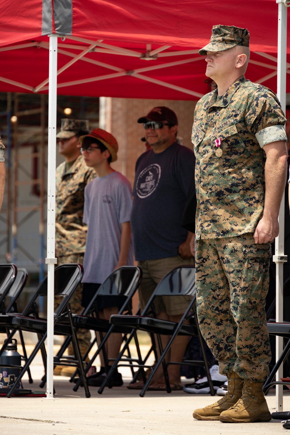 Master Sgt. Christopher Lisle retires on MCAS Cherry Point