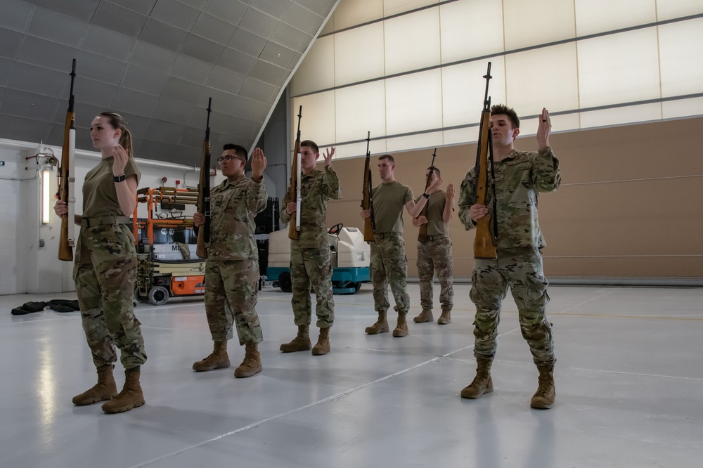 Active, Guard, and Reserve Honor Guard Members Train at 179th Airlift Wing