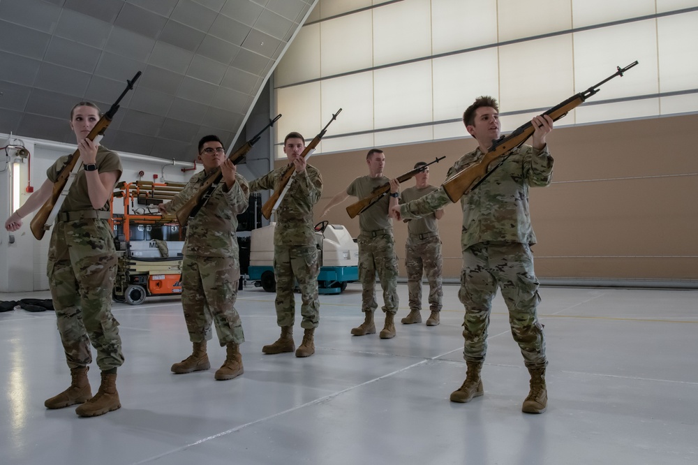 Active, Guard, and Reserve Honor Guard Members Train at 179th Airlift Wing