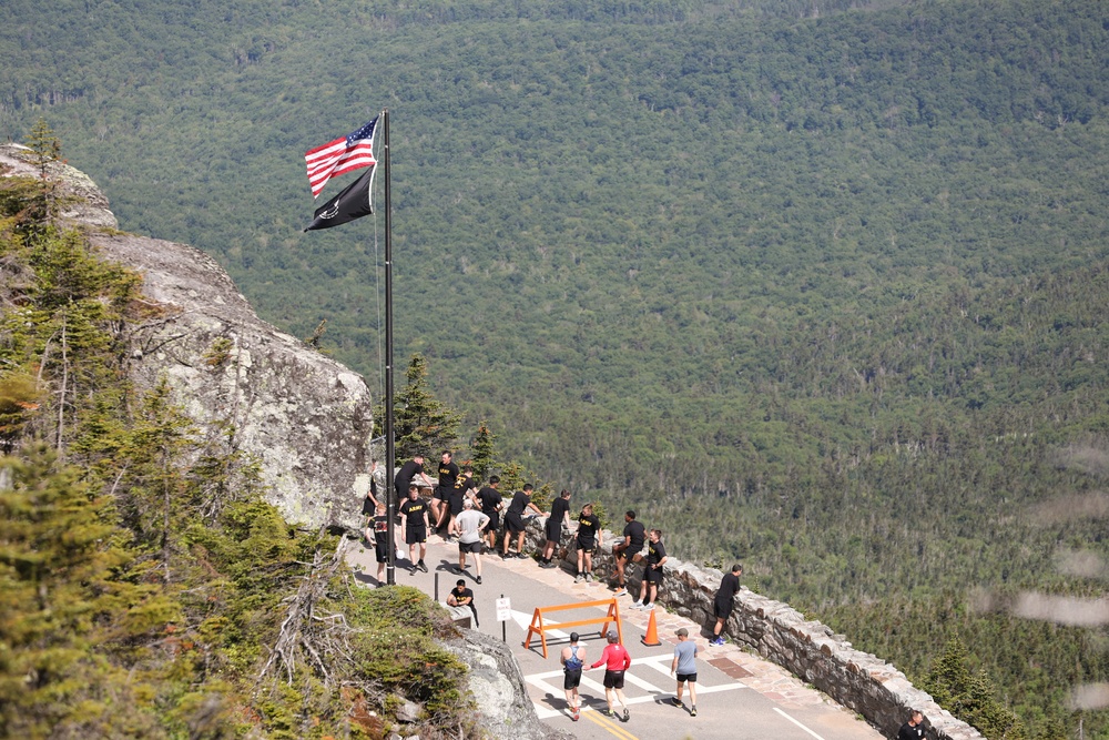 Soldiers with the 10th Mountain Division complete the Hewitt Relay, a 24-hour and 160-mile relay run starting on Fort Drum, N.Y. and finsihing at the summit of Whiteface Mountain