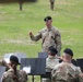 1st Sgt. Phillip Andrew directs the 10th Mountain Division band at a rededication ceremony on Whiteface Mountain