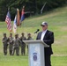 Mr. Richard Hamlin, the historian in the National Ski Patrol, speaks at a rededication ceremony on Whiteface Mountain