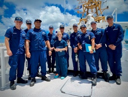USCGC Myrtle Hazard crew recognizes Edward "Kerc" Kamalo