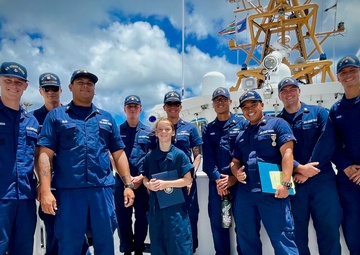 USCGC Myrtle Hazard crew recognizes Edward "Kerc" Kamalo