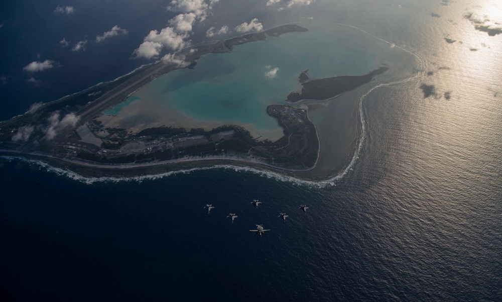 Carrier Air Wing 17 Flies Over Wake Island