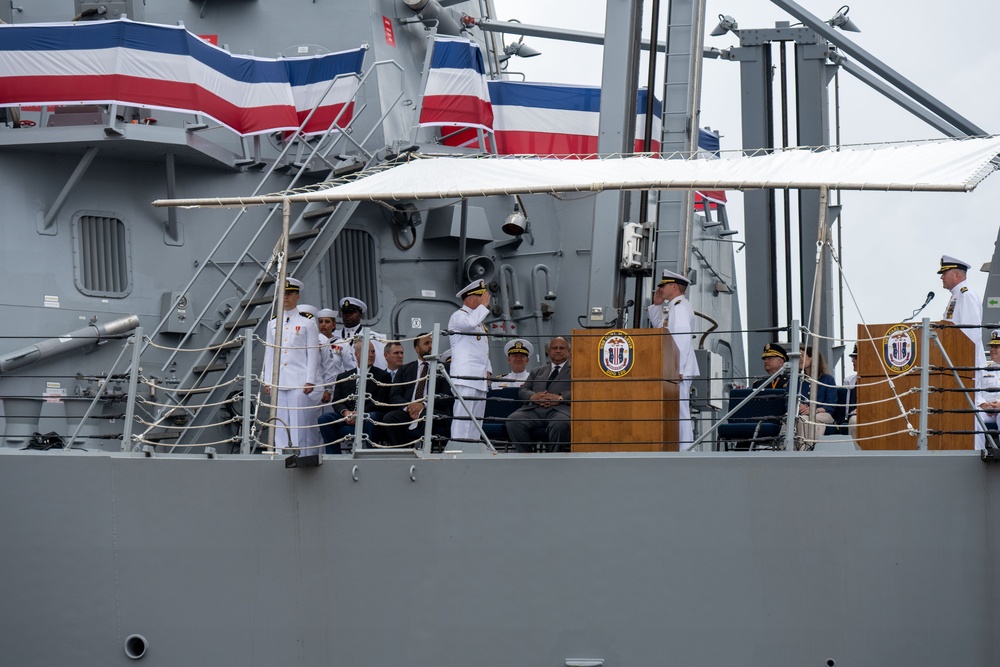 CNO and SECNAV attend USS Carl M. Levin (DDG 120) Commissioning Ceremony