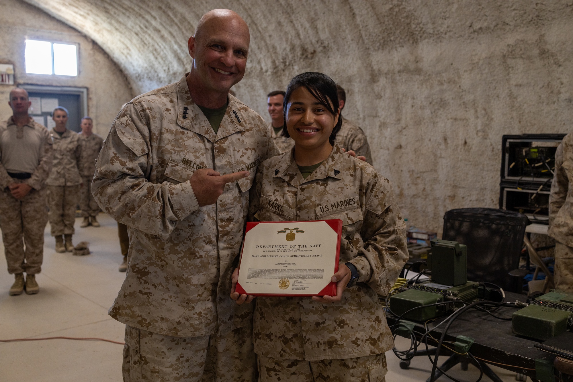 LtGen David Bellon and the 20th Sergeant Major of the Marine Corps, SgtMaj Carlos  Ruiz – A Comman 