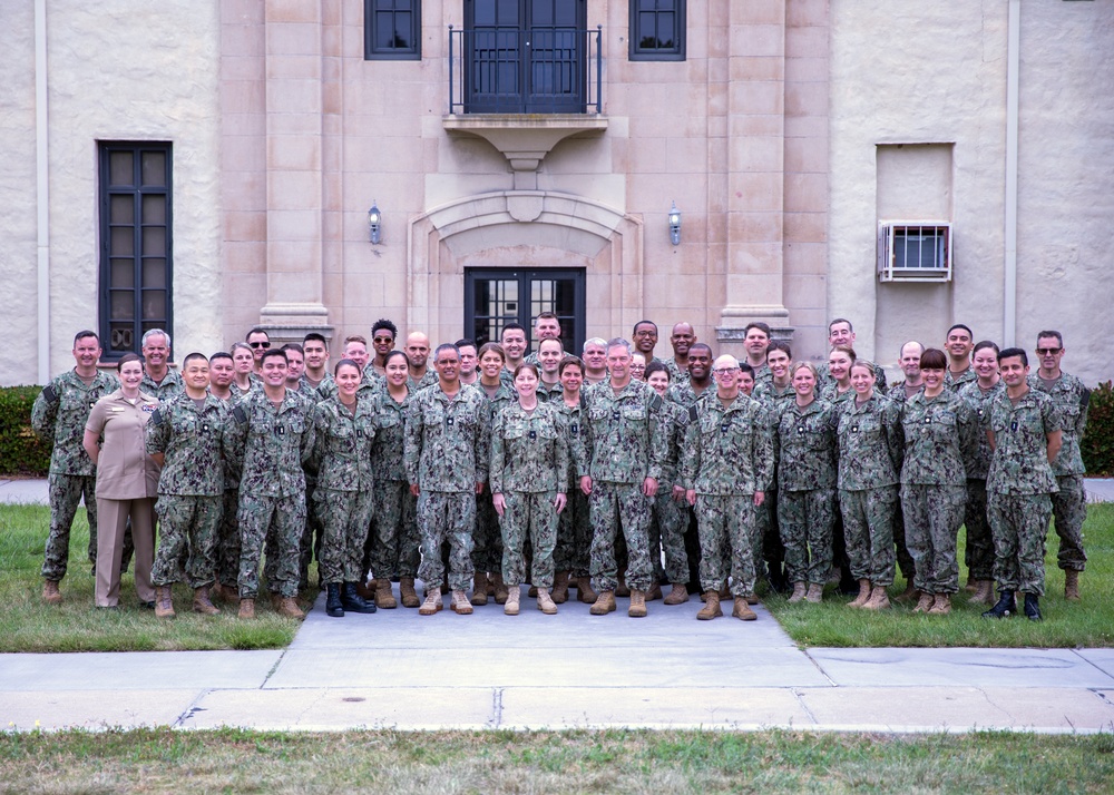 Rear Adm. Paula Dunn, vice chief of information,  Gathers with PAOs for Carrer Compass: Junior Officer Edition