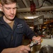 USS Ronald Reagan (CVN 76) repairs parts for French navy Aquitane-class frigate Lorraine (D657)