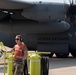 U.S. Airman prepares a C-130 Hercules aircraft for a flight at exercise Air Defender 2023