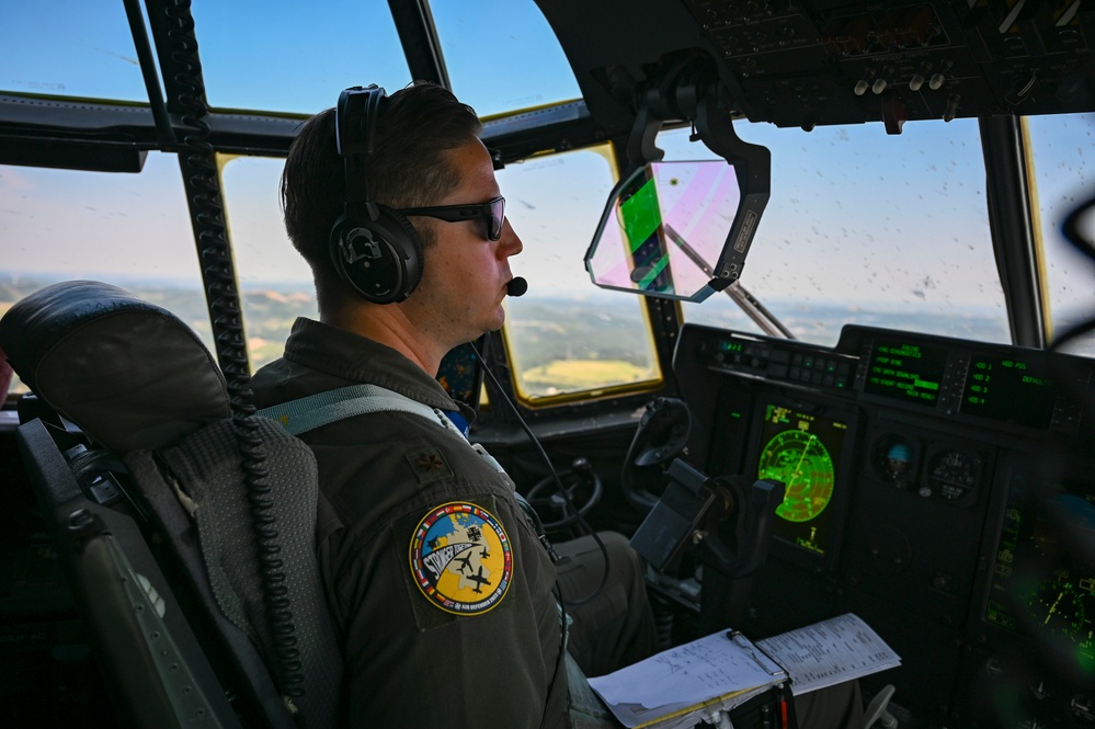 Kentucky and Texas Air National Guard C-130J Super Hercules aircraft fly low-level mission over Germany during Air Defender 2023