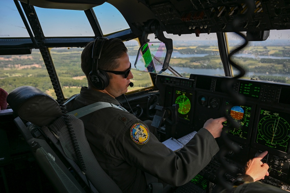 Kentucky and Texas Air National Guard C-130J Super Hercules aircraft fly low-level mission over Germany during Air Defender 2023