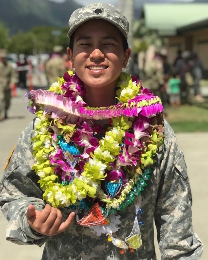 Sgt. Taylor L. Salgado-Ganzagan graduation from Basic Leadership Course in Waimanalo, Hawaii, 2017.