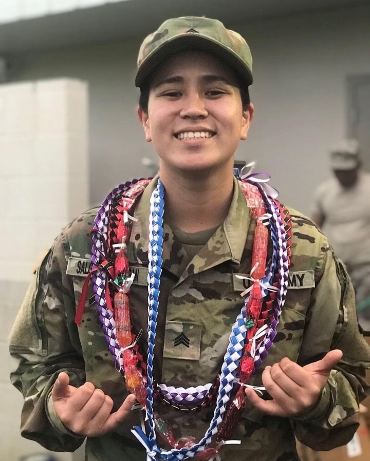 Promotion of Hawaii Army National Guard soldier Sgt. Taylor L. Salgado-Ganzagan. in 2018.