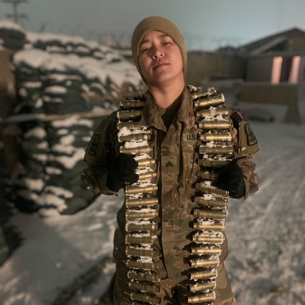 Sgt. Taylor L. Salgado-Ganzagan during deployment at Bagram Airfield in Afghanistan in January 2020.