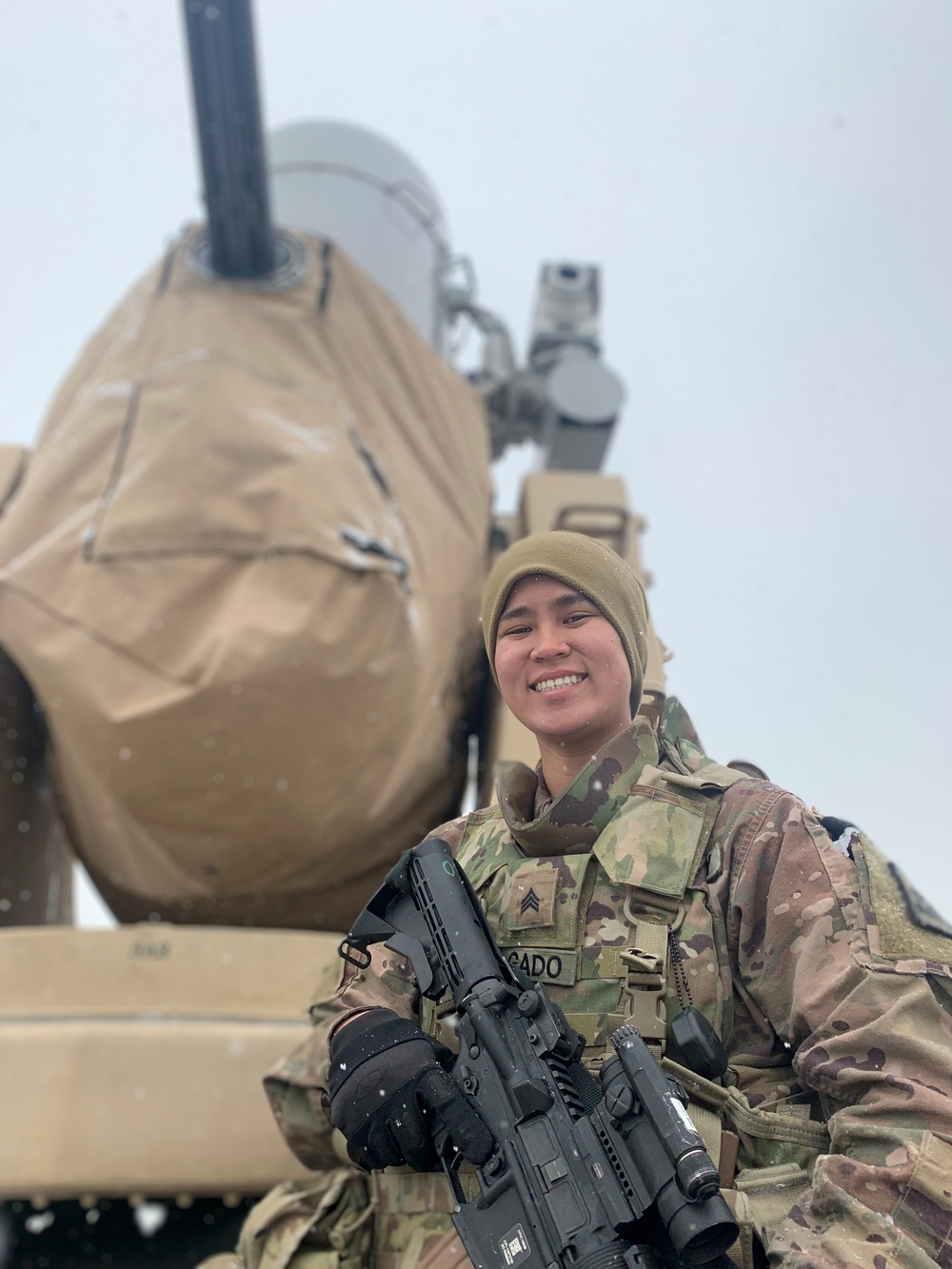 Sgt. Taylor L. Salgado-Ganzagan during deployment at Bagram Airfield in Afghanistan in January 2020.