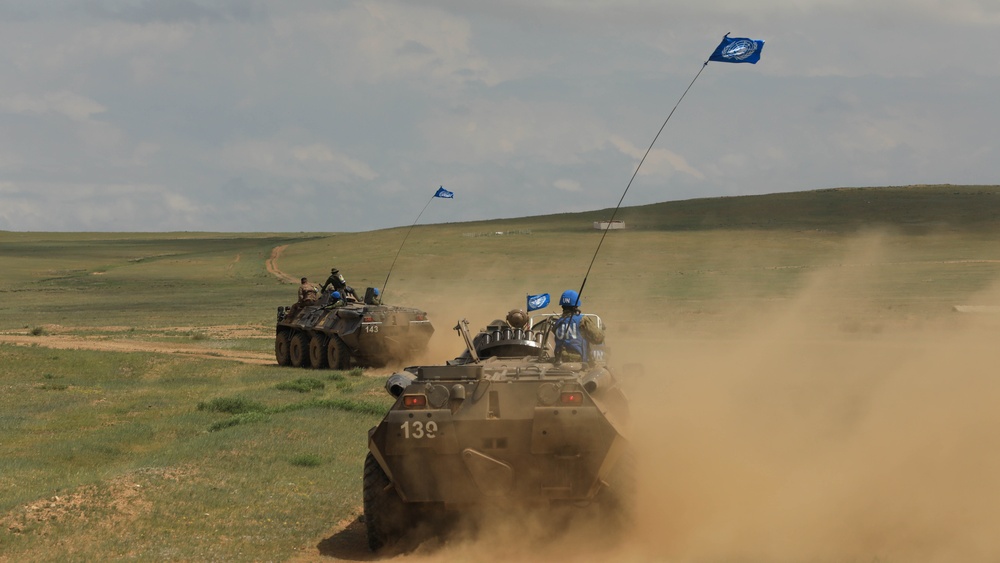 The Japanese Ground Self-Defense Forces participate in Convoy Operations Training as part of Khaan Quest 23